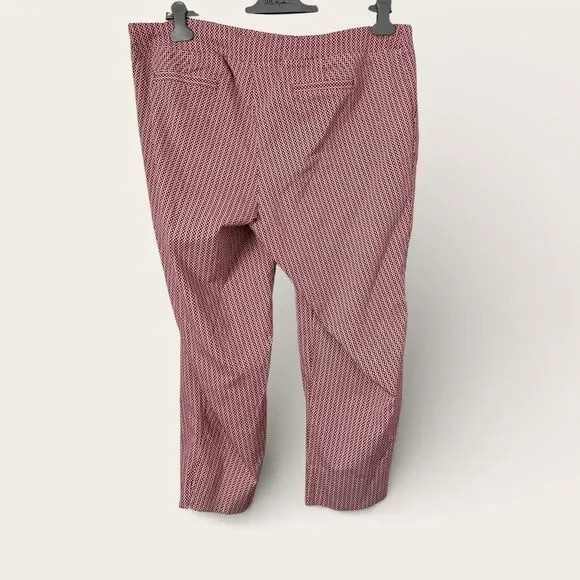 Dalia Collection Women's Capri Pants Flat Front Stretch Cotton Red/Orange 22W - Picture 2 of 6